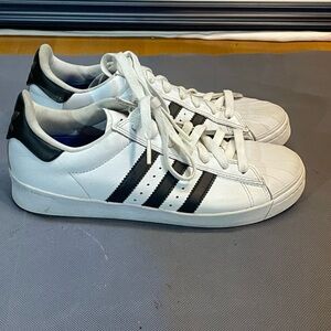 Adidas White Shoerstar Sneakers with Black Stripes